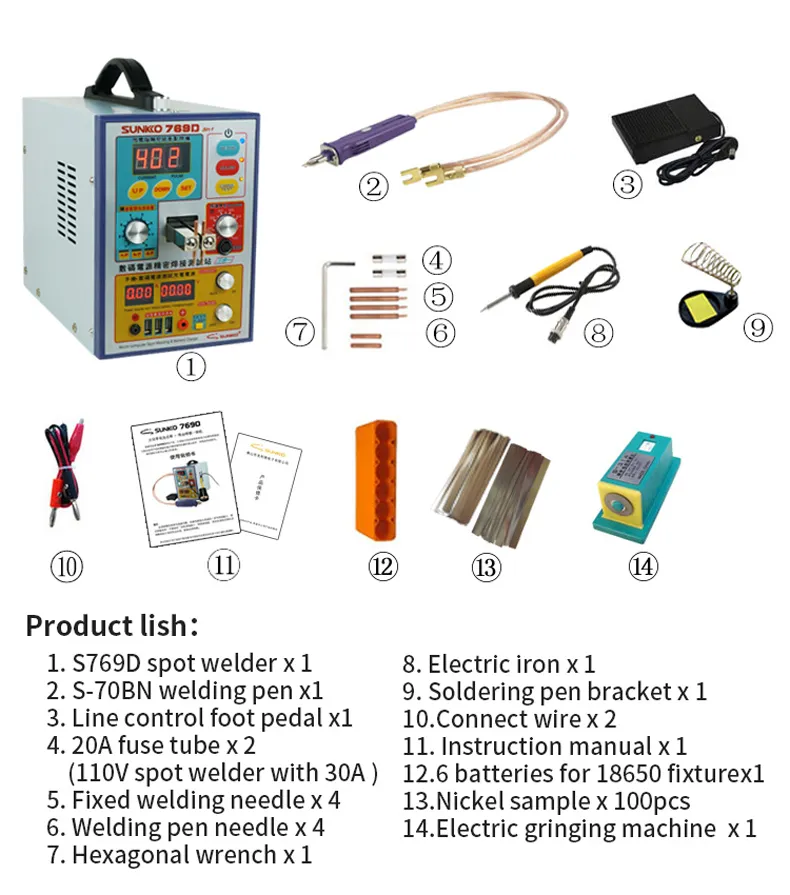 SUNKKO SPOT WELDING MACHINE 769D WITH CHARGER - Image 5